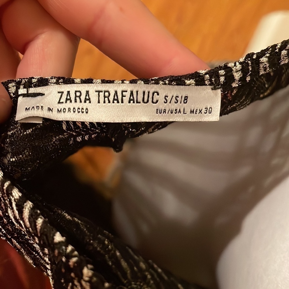 Zara mesh dress/ cover up​ ZEBRA PRINT BLACK AND WHITE SIZE L LARGE​​​​ - Picture 6 of 6
